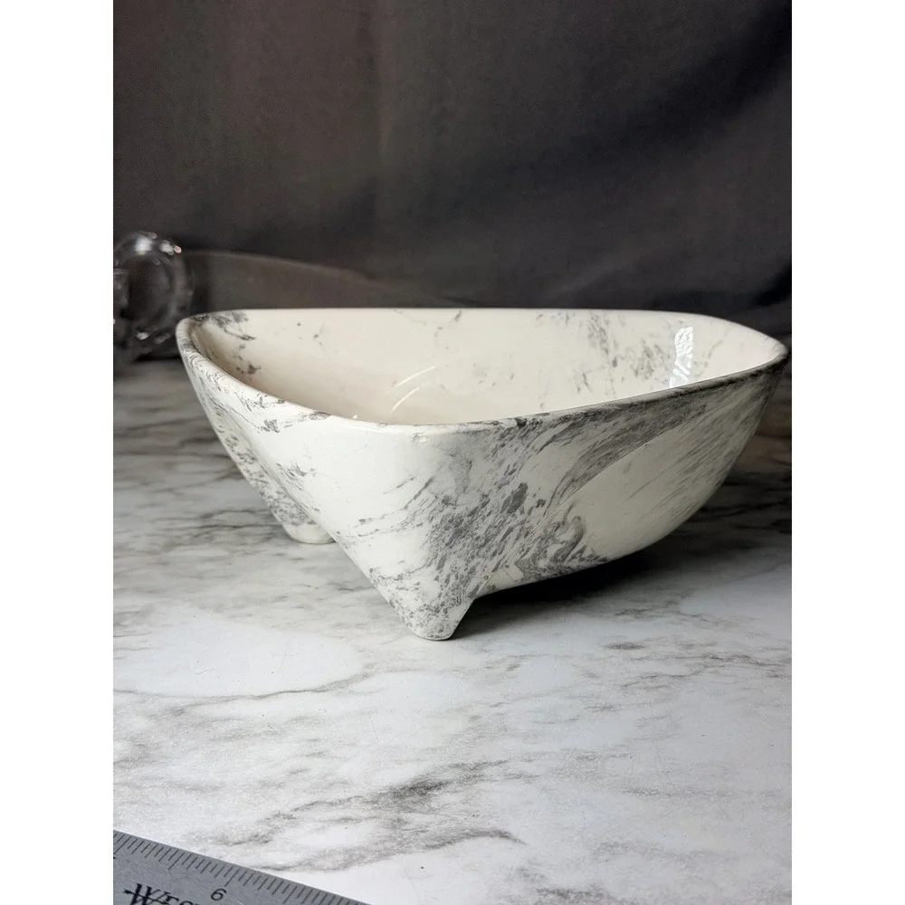 VTG Sunkist Pottery Planter #462 Gray & White Swirl California Made 7x5x3 (3030)